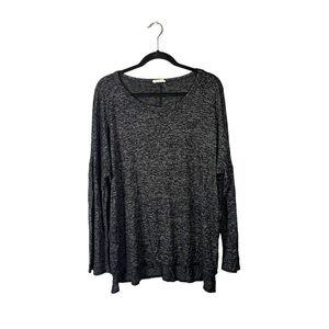 Prospect Blvd Heather Grey Black Stretchy Knit Long Sleeve Flowy Blouse Size 2X